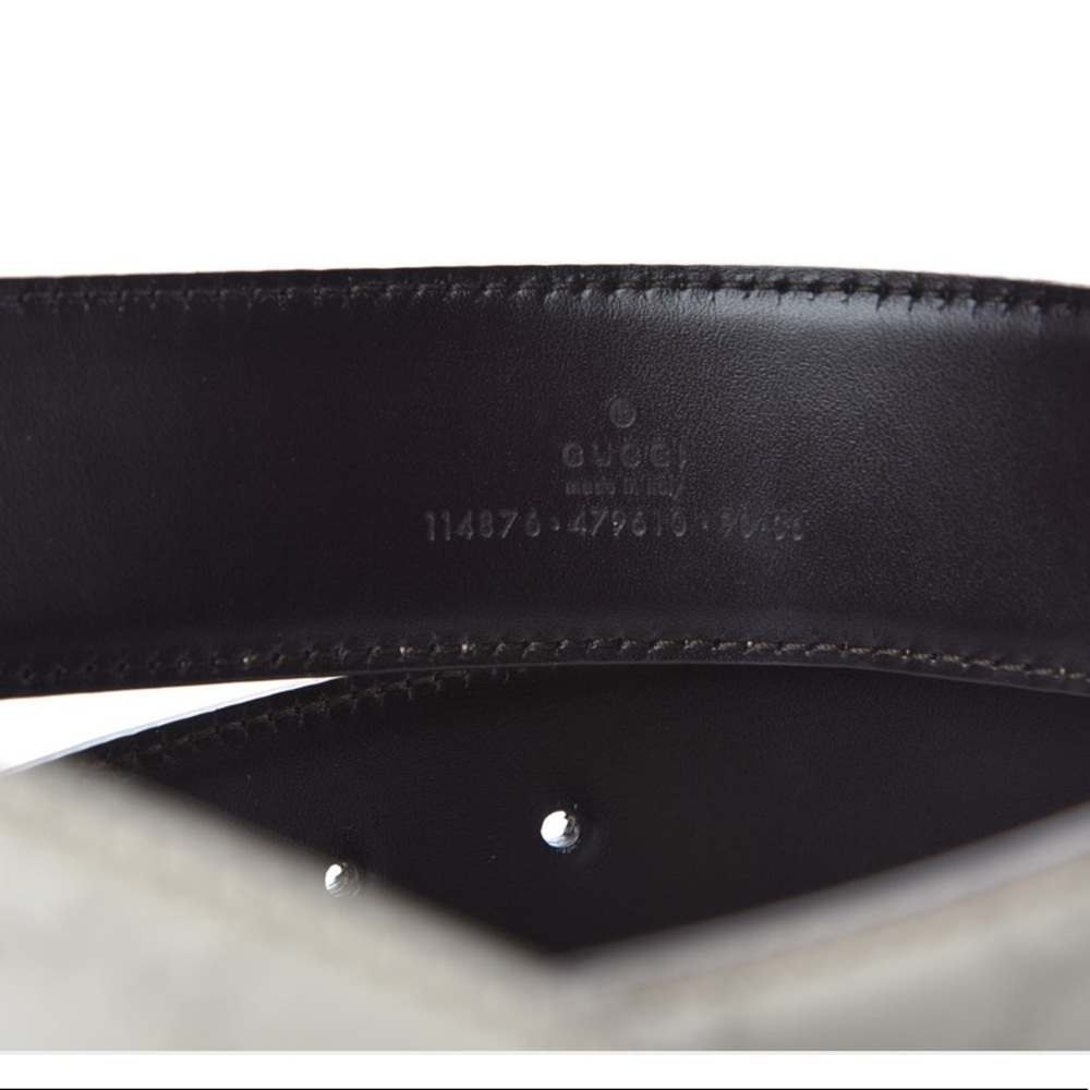 Guccissima Belt Interlocking G Palladium Leather - Picture 7 of 11